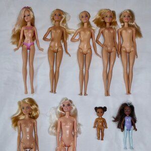 SUPER LOT OF 9 BARBIE DOLLS & FRIENDS - MOST MATTEL - OLDER